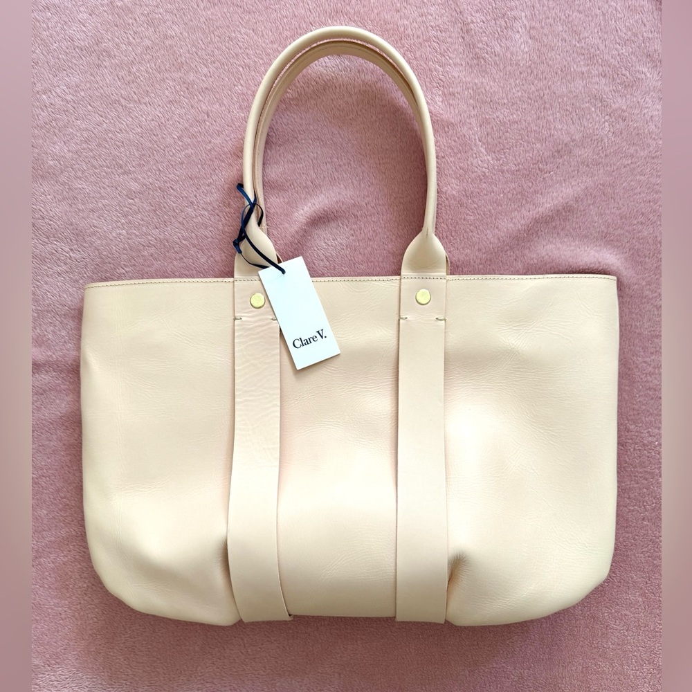 New Clare V light pink / peach Troupe Tote Bag